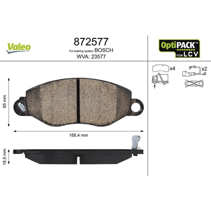 Valeo Bremsbelagsatz 872577 Valeo Bremsbelagsatz 872577