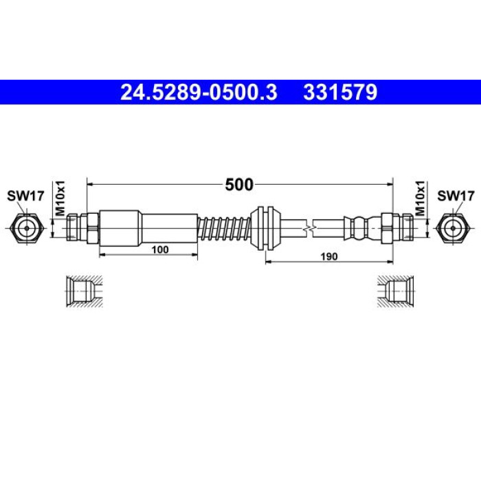 ATE Bremsschlauch 24.5289-0500.3 ATE Bremsschlauch 24.5289-0500.3
