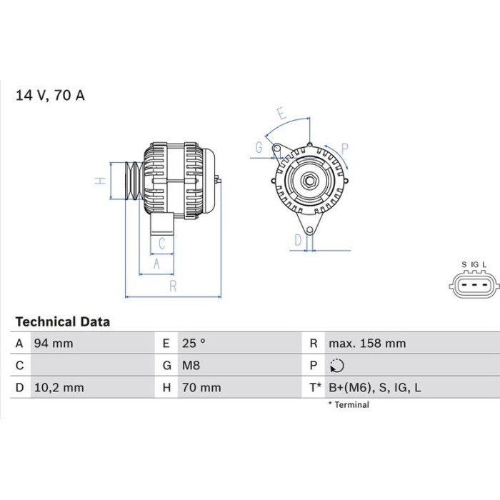 Bosch Lichtmaschine 0 986 045 891 Bosch Lichtmaschine 0 986 045 891