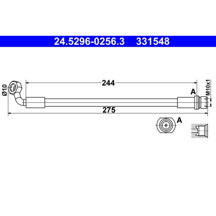 ATE Bremsschlauch 24.5296-0256.3 ATE Bremsschlauch 24.5296-0256.3