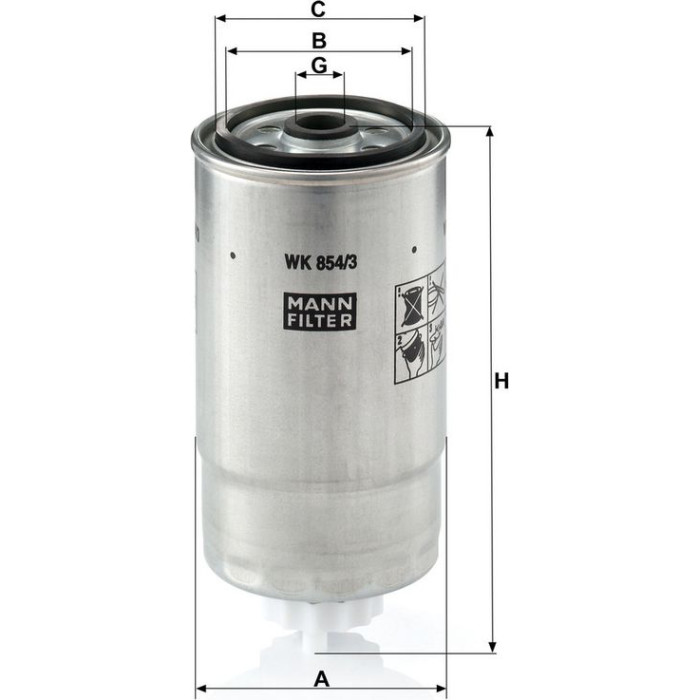 WK 854/3 MANN-FILTER Kraftstofffilter WK 854/3 WK 854/3 MANN-FILTER Kraftstofffilter WK 854/3