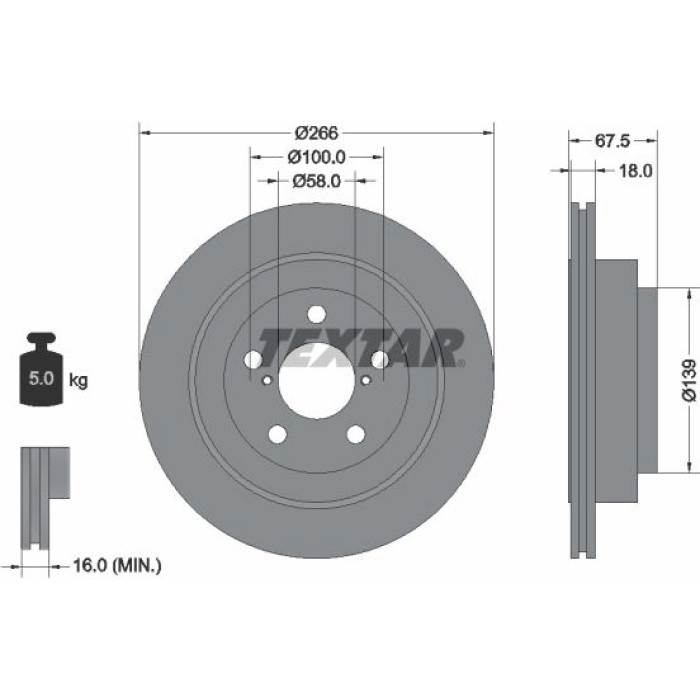 Textar Bremsscheibe 92142100 Textar Bremsscheibe 92142100