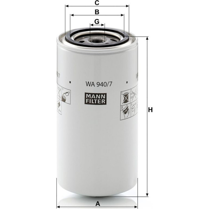 MANN-FILTER Kühlmittelfilter LKW WA 940/7