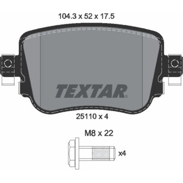 Textar Bremsbelagsatz 2511003 Textar Bremsbelagsatz 2511003