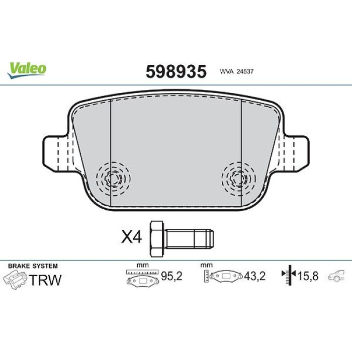 Valeo Bremsbelagsatz 598935