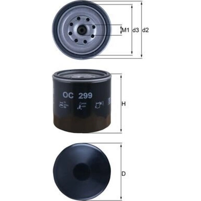 OC 299 MAHLE Ölfilter OC 299, Anschraubfilter, Höhe 100 mm – u. a. für Isuzu Campo (KB), Trooper I Geländewagen Offen (UBS), I – OE Nummer 132110181 - l OC 299 MAHLE Ölfilter OC 299, Anschraubfilter, Höhe 100 mm – u. a. für Isuzu Campo (KB), Trooper I Geländewagen Offen (UBS), I – OE Nummer 132110181 - l