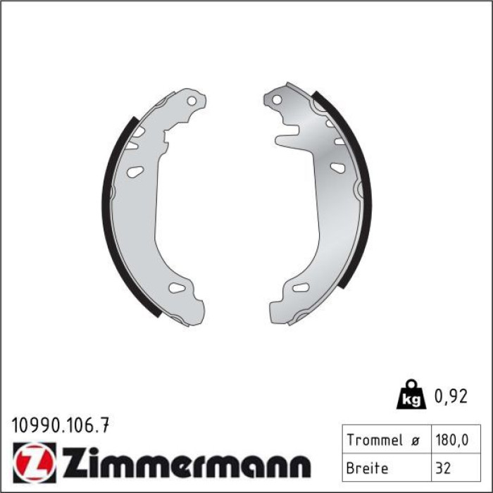 ZIMMERMANN Bremsbacken 10990.106.7 ZIMMERMANN Bremsbacken 10990.106.7