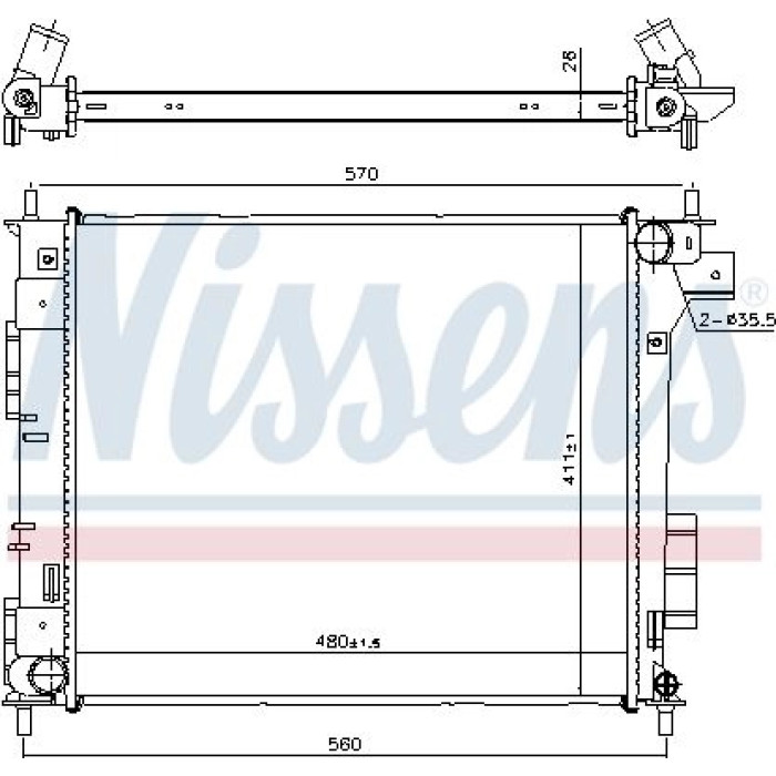 Nissens Wasserkühler PKW 666204 Nissens Wasserkühler PKW 666204