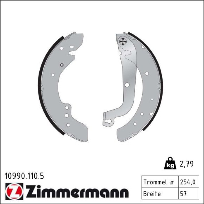 ZIMMERMANN Bremsbacken 10990.110.5 ZIMMERMANN Bremsbacken 10990.110.5