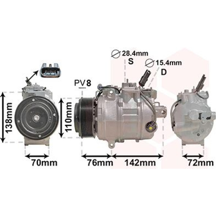Van Wezel Klimakompressor 0600K419 Van Wezel Klimakompressor 0600K419