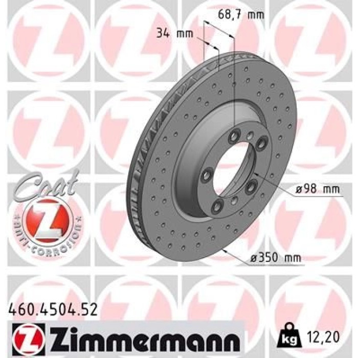 Zimmermann Bremsscheibe Vorderachse links Sport 460.4504.52 Zimmermann Bremsscheibe Vorderachse links Sport 460.4504.52