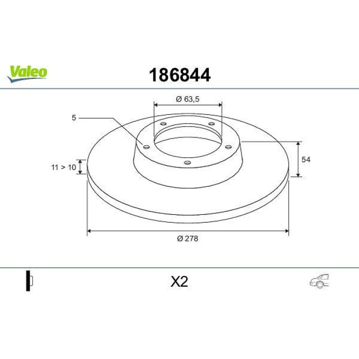 Valeo Bremsscheibe 186844 Valeo Bremsscheibe 186844