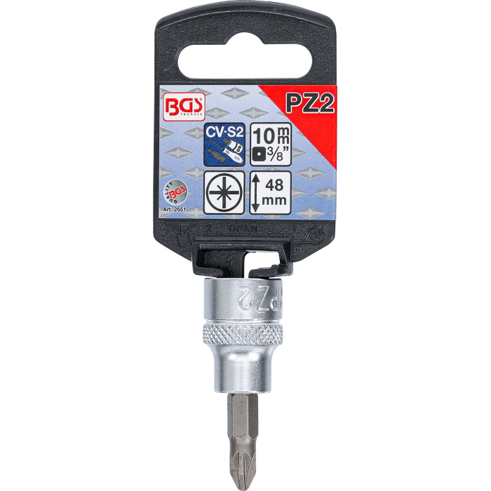 BGS Bit-Einsatz Antrieb Innenvierkant 10 mm (3/8 ) Kreuzschlitz PZ2 2551 BGS Bit-Einsatz Antrieb Innenvierkant 10 mm (3/8 ) Kreuzschlitz PZ2 2551