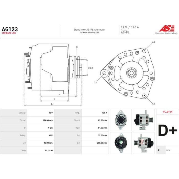 AS-PL Generator A6123 AS-PL Generator A6123