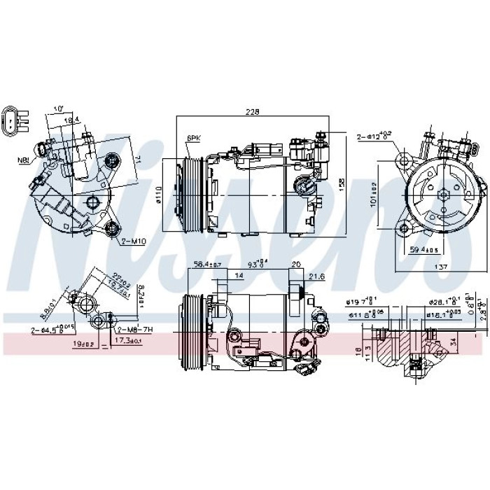 Nissens Klimakompressor PKW 890601 Nissens Klimakompressor PKW 890601