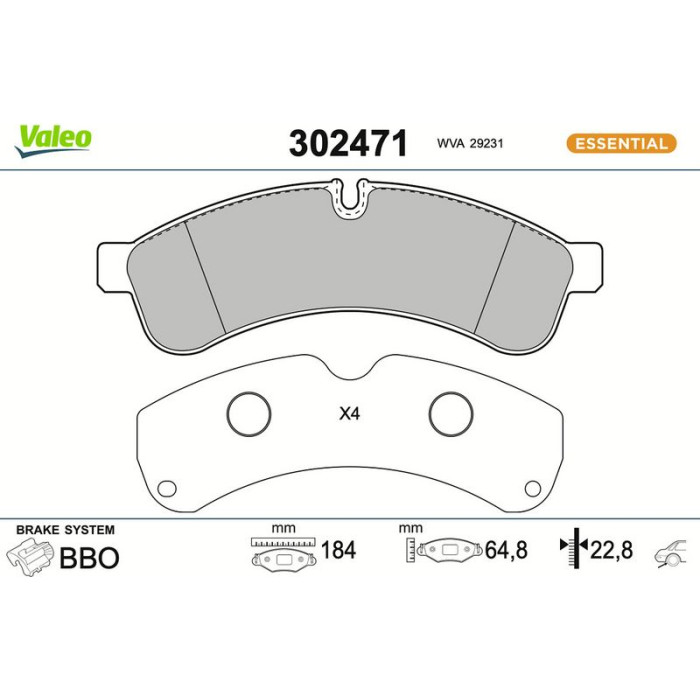 Valeo Bremsbelagsatz 302471