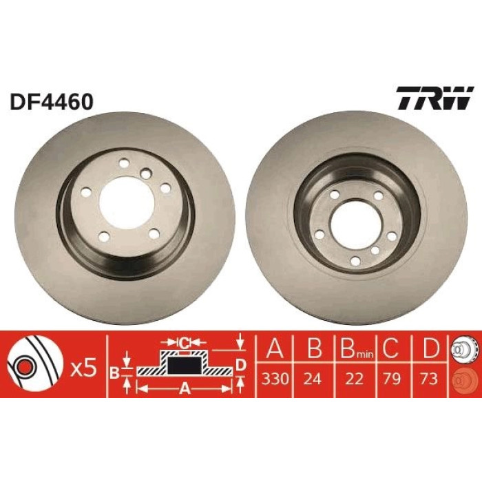 TRW Bremsscheibe DF4460 TRW Bremsscheibe DF4460