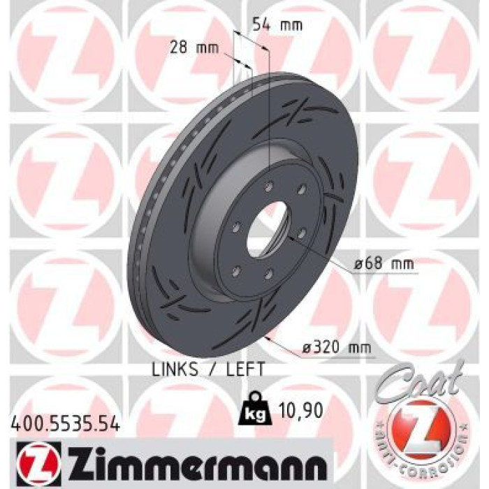 Zimmermann Bremsscheibe 400.5535.54 Zimmermann Bremsscheibe 400.5535.54