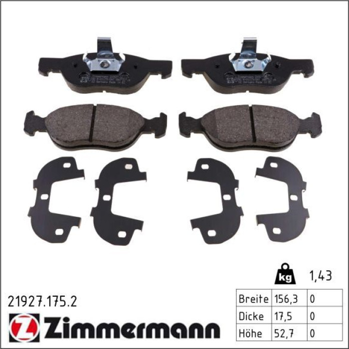 21927.175.2 ZIMMERMANN Bremsbeläge 21927.175.2 21927.175.2 ZIMMERMANN Bremsbeläge 21927.175.2