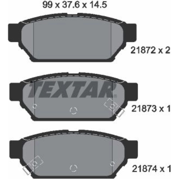 Textar Bremsbelagsatz 2187202 Textar Bremsbelagsatz 2187202