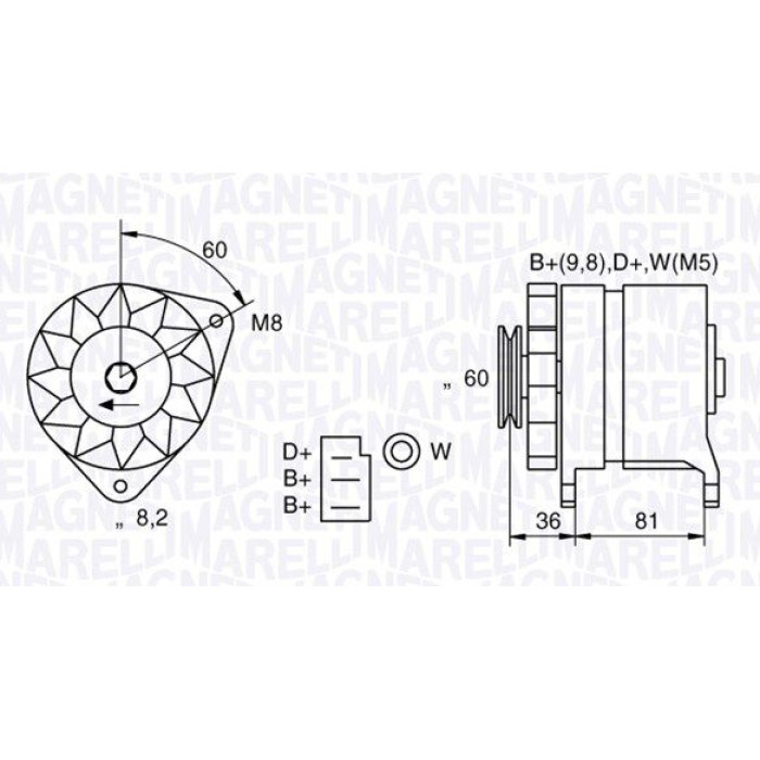 Magneti Marelli Lichtmaschine 063731227010 Magneti Marelli Lichtmaschine 063731227010