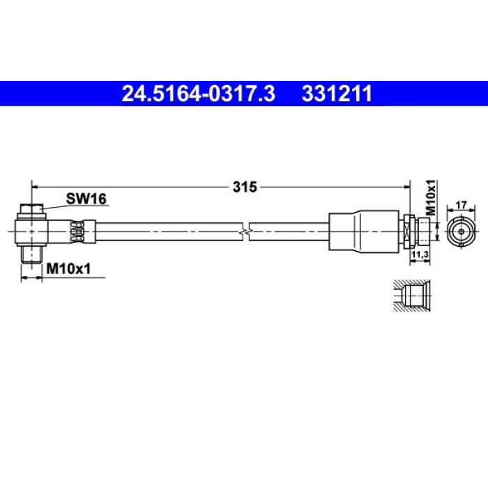 ATE Bremsschlauch 24.5164-0317.3 ATE Bremsschlauch 24.5164-0317.3