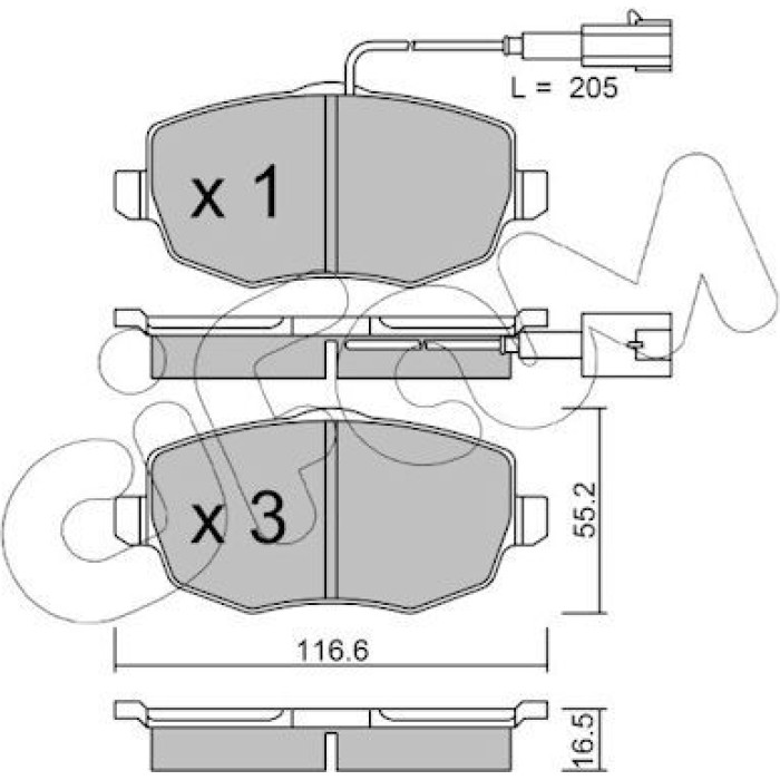 CIFAM Bremsbelagsatz, Scheibenbremse 822-528-1 CIFAM Bremsbelagsatz, Scheibenbremse 822-528-1