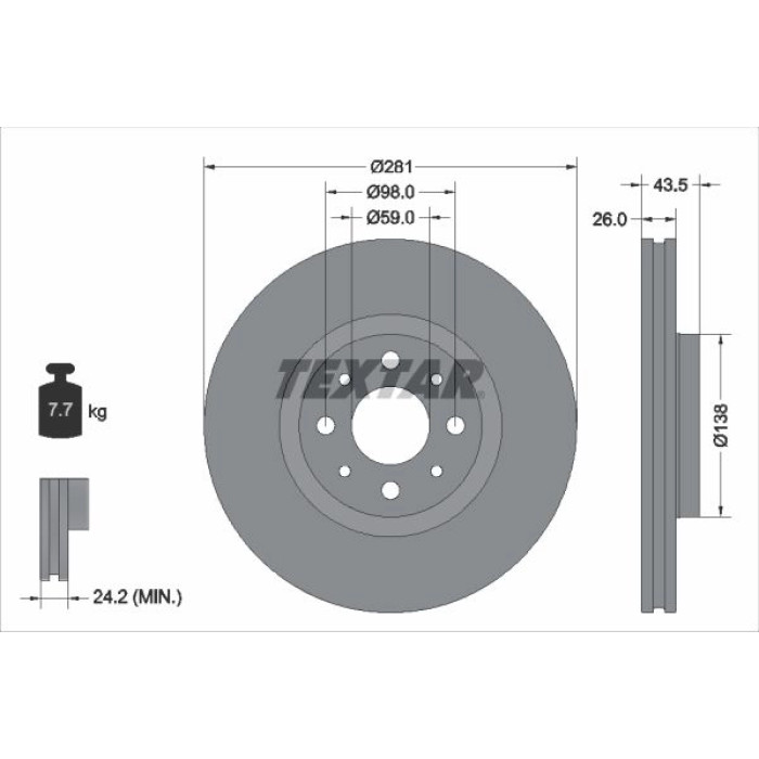 Textar Bremsscheibe 92344703 Textar Bremsscheibe 92344703