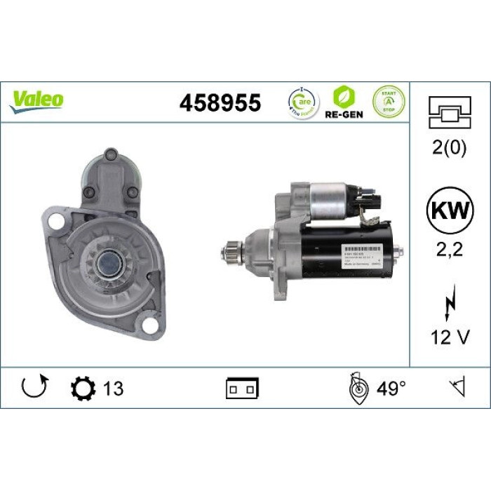 Valeo Anlasser 458955 Valeo Anlasser 458955