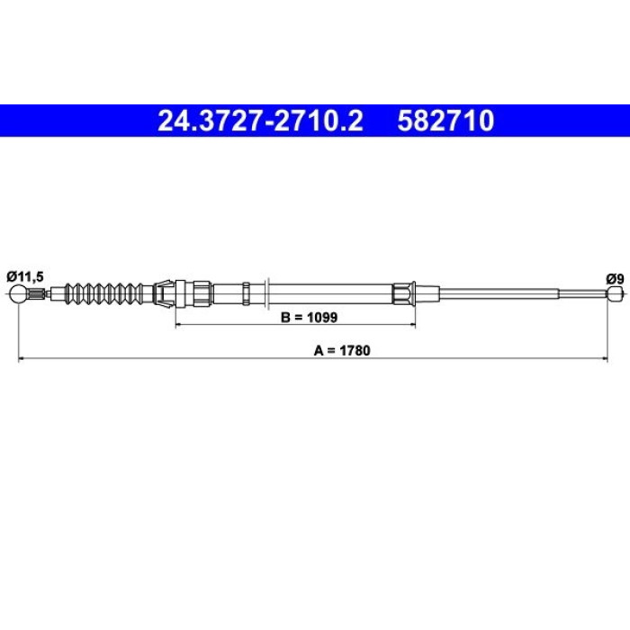ATE Handbremsseil 24.3727-2710.2 ATE Handbremsseil 24.3727-2710.2