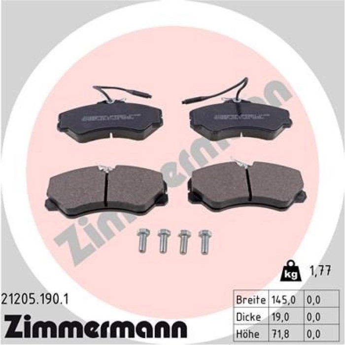 21205.190.1 ZIMMERMANN Bremsbeläge 21205.190.1 21205.190.1 ZIMMERMANN Bremsbeläge 21205.190.1