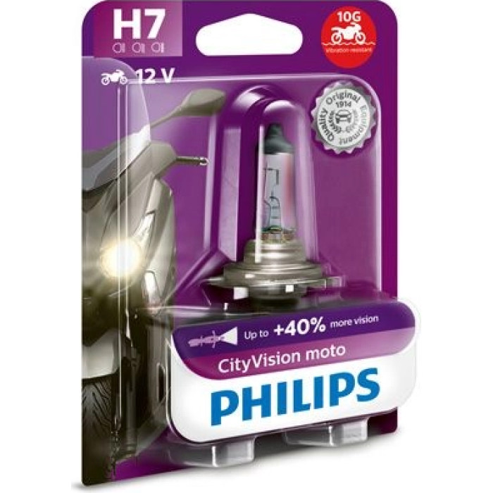 12972CTVBW PHILIPS H7 Halogenlampe CityVision Moto 12 V 55 W PX26d - 12972CTVBW - l