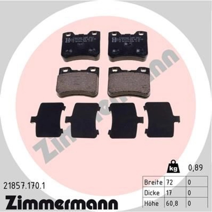 ZIMMERMANN Bremsbeläge 21857.170.1 ZIMMERMANN Bremsbeläge 21857.170.1