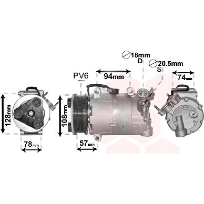 Van Wezel Klimakompressor 1800K482 Van Wezel Klimakompressor 1800K482