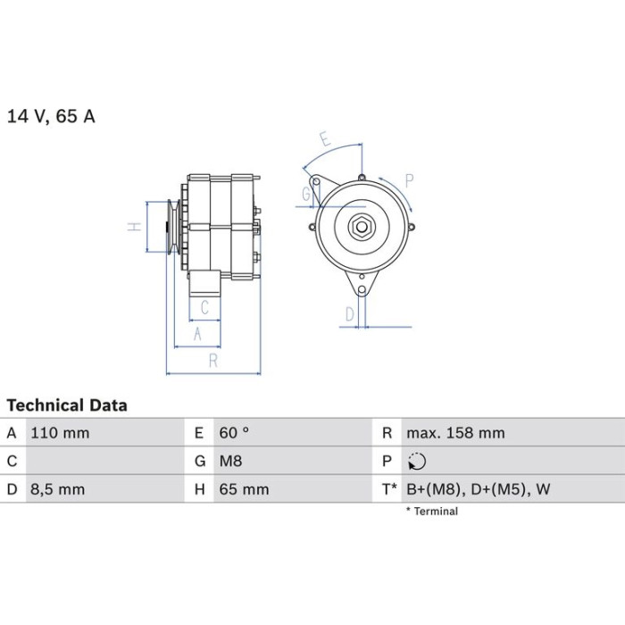Bosch Lichtmaschine 0 986 034 500 Bosch Lichtmaschine 0 986 034 500