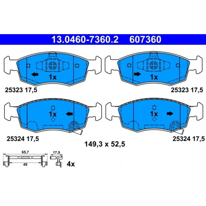 ATE Bremsbelagsatz 13.0460-7360.2 ATE Bremsbelagsatz 13.0460-7360.2