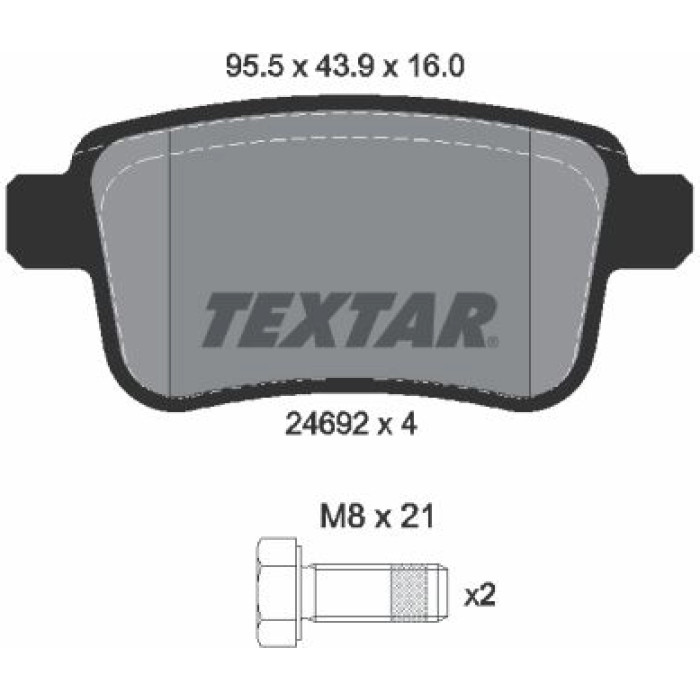 Textar Bremsbelagsatz 2469204 Textar Bremsbelagsatz 2469204