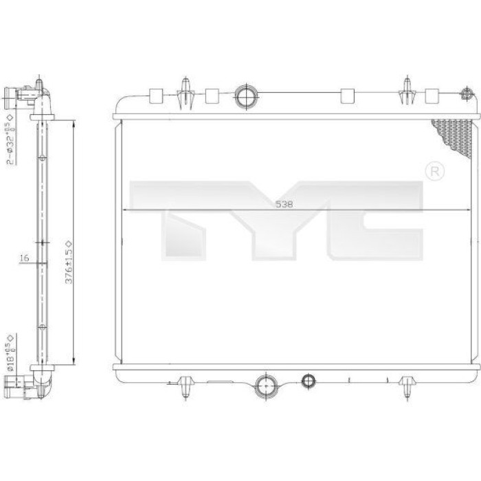 TYC Motorkühler 726-0011 TYC Motorkühler 726-0011