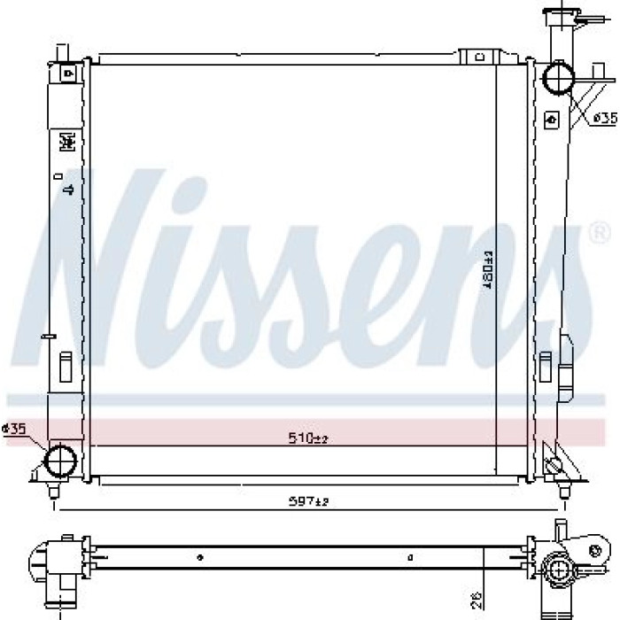 Nissens Wasserkühler PKW 606488 Nissens Wasserkühler PKW 606488