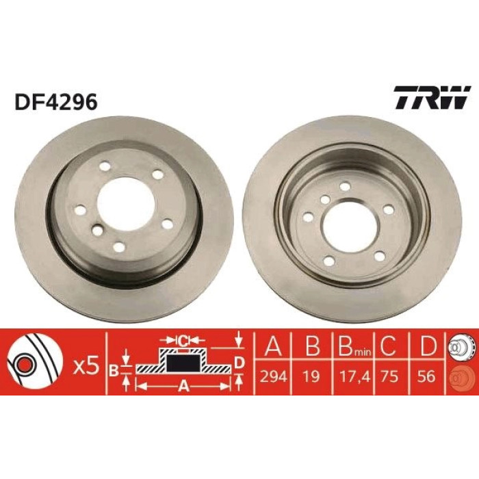 TRW Bremsscheibe DF4296 TRW Bremsscheibe DF4296