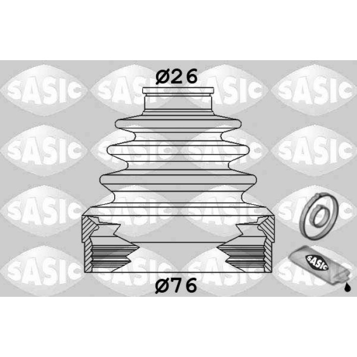 SASIC Faltenbalgsatz, Antriebswelle 1904019 SASIC Faltenbalgsatz, Antriebswelle 1904019