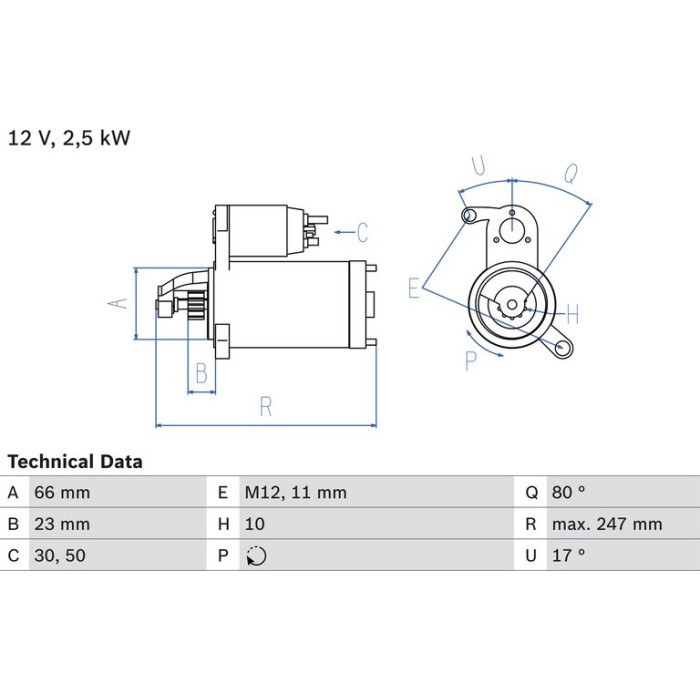 Bosch Starter 0 986 025 160 Bosch Starter 0 986 025 160