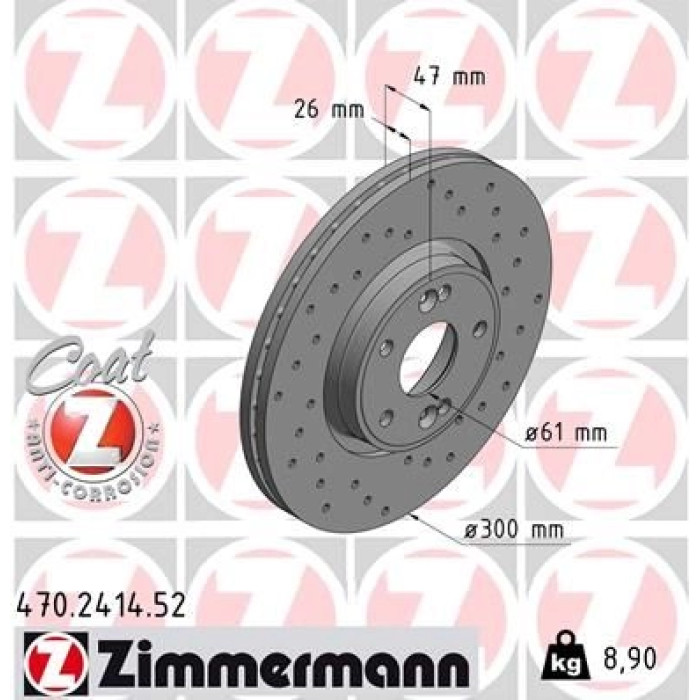 Zimmermann 72 481 037 Sport Bremsscheibe Vorderachse Sport 470.2414.52 Zimmermann 72 481 037 Sport Bremsscheibe Vorderachse Sport 470.2414.52