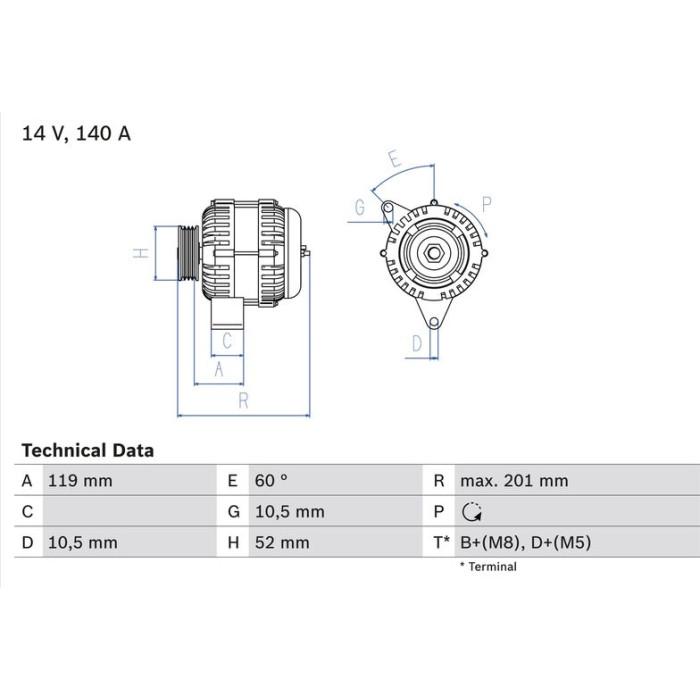 Bosch Lichtmaschine 0 986 046 190 Bosch Lichtmaschine 0 986 046 190