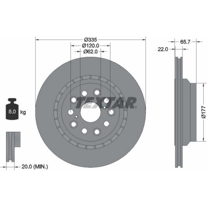 Textar Bremsscheibe 92224403 – links Textar Bremsscheibe 92224403 – links