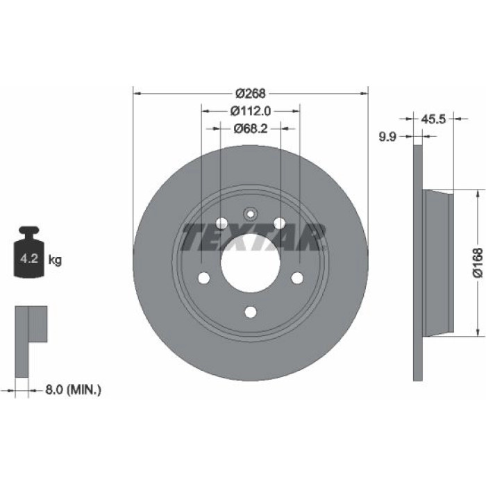 Textar Bremsscheibe 92074303 Textar Bremsscheibe 92074303