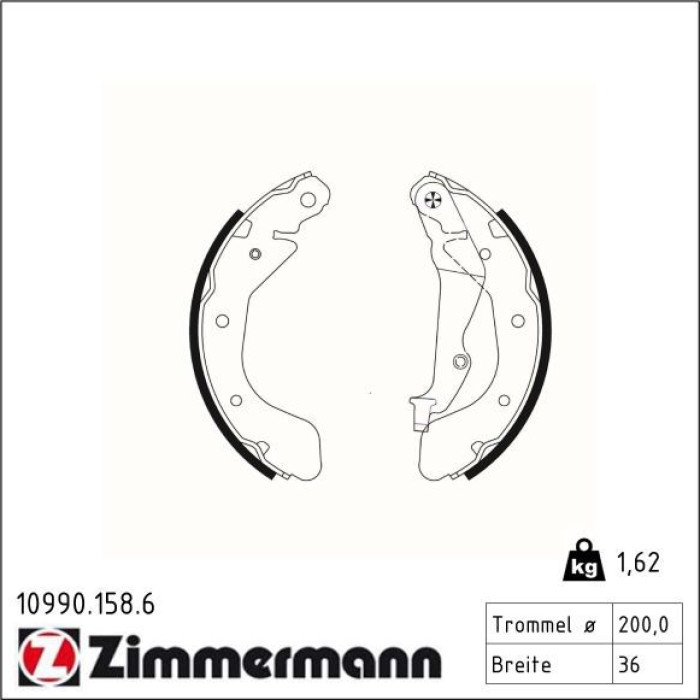ZIMMERMANN Bremsbacken 10990.158.6 ZIMMERMANN Bremsbacken 10990.158.6
