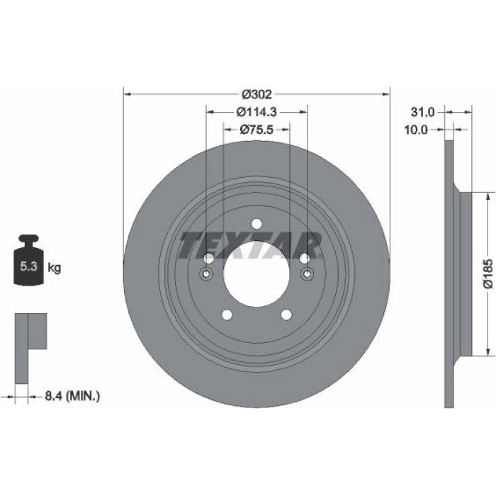 Textar Bremsscheibe 92294803 Textar Bremsscheibe 92294803