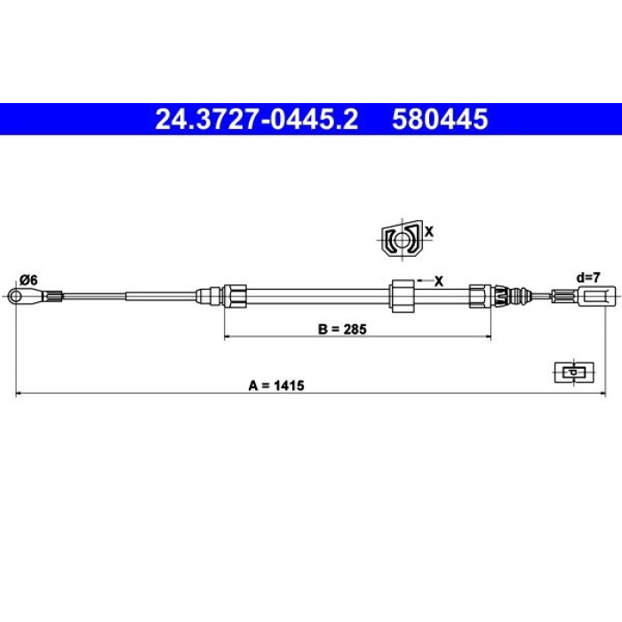 ATE Handbremsseil 24.3727-0445.2