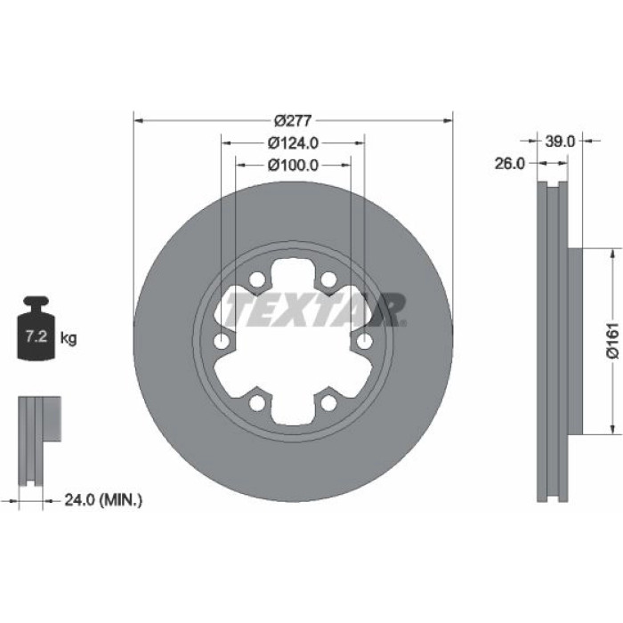 Textar Bremsscheibe 92059000 Textar Bremsscheibe 92059000